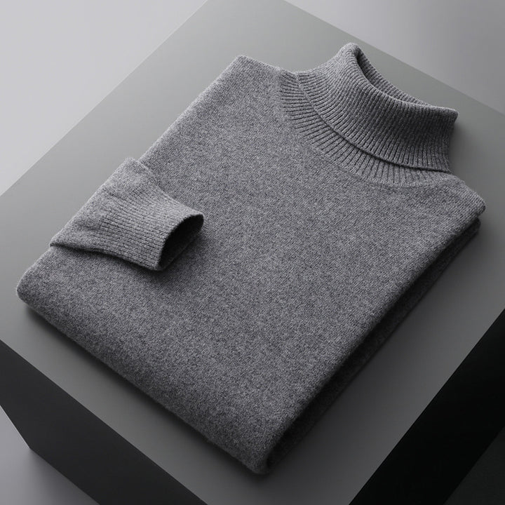 Men's Turtleneck Sweater made of 100% Wool, Plus Sizes