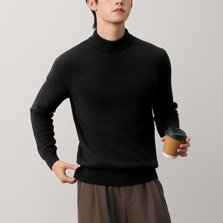 Men's turtleneck sweater made of wool, lined