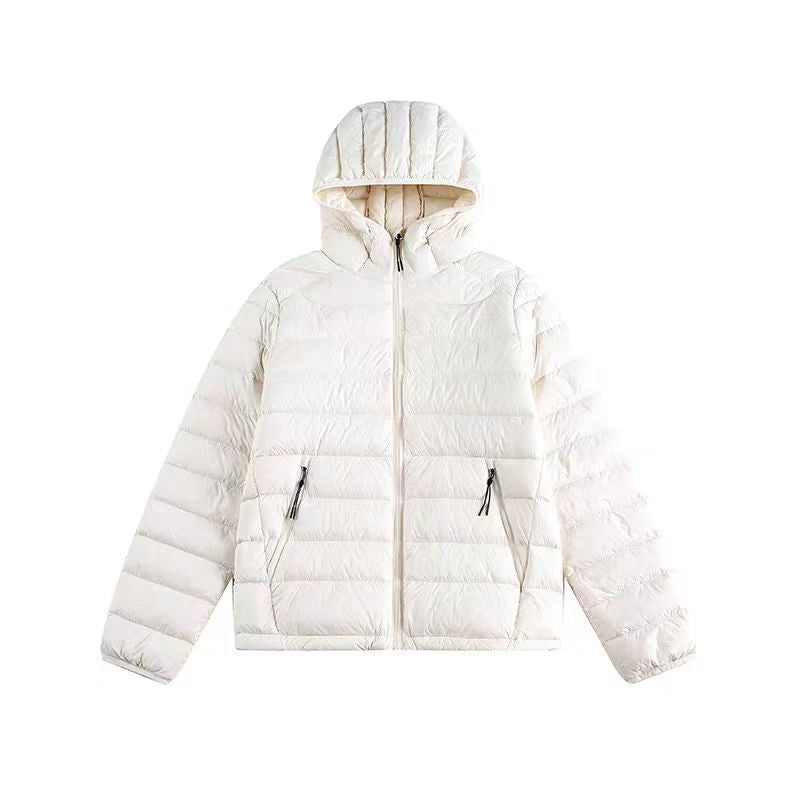 Light down jacket with hood, short