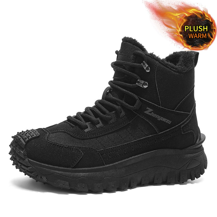 Padded men's outdoor boots for winter