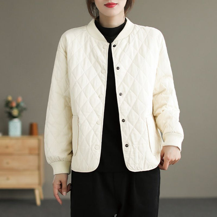 Quilted women's winter jacket in vintage style