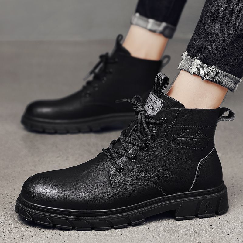 Men's work-style boots, PU upper material