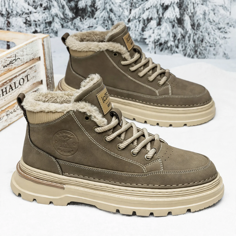 Padded men's boots, high-top, winter