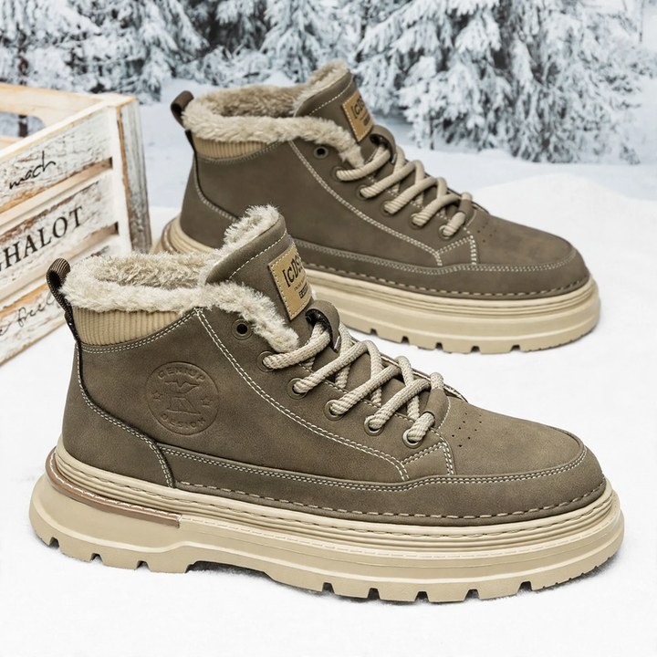 Padded men's boots, high-top, winter