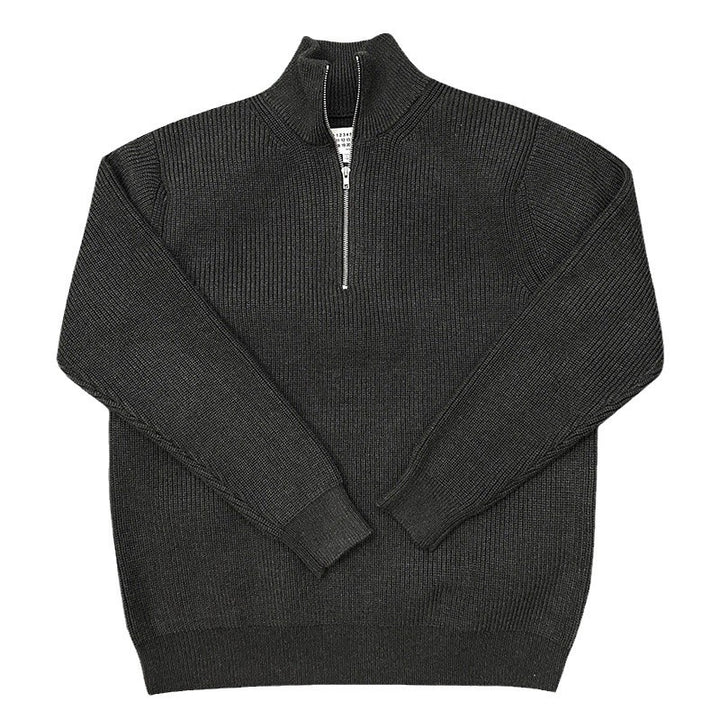 Unisex Knit Sweater, Half-Zip, Wool Blend