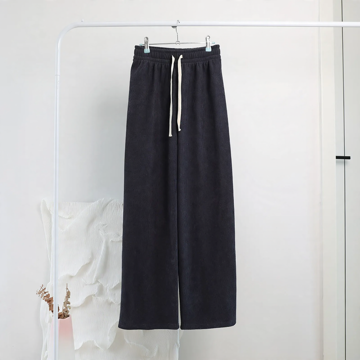 Casual cord pants with drawstring