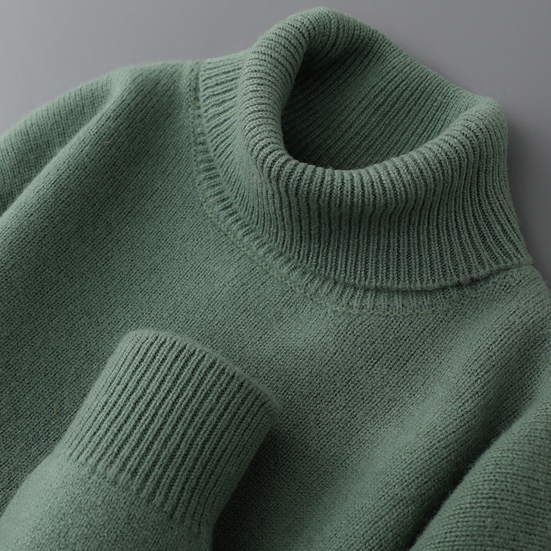 Men's pullover with stand-up collar made of 100% wool