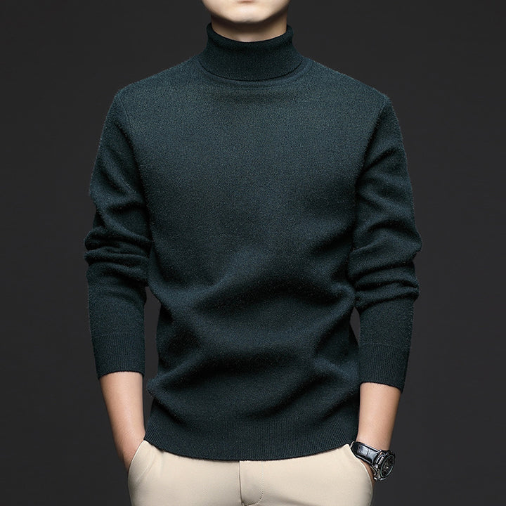 Men's turtleneck sweater, knitted, warm, for winter