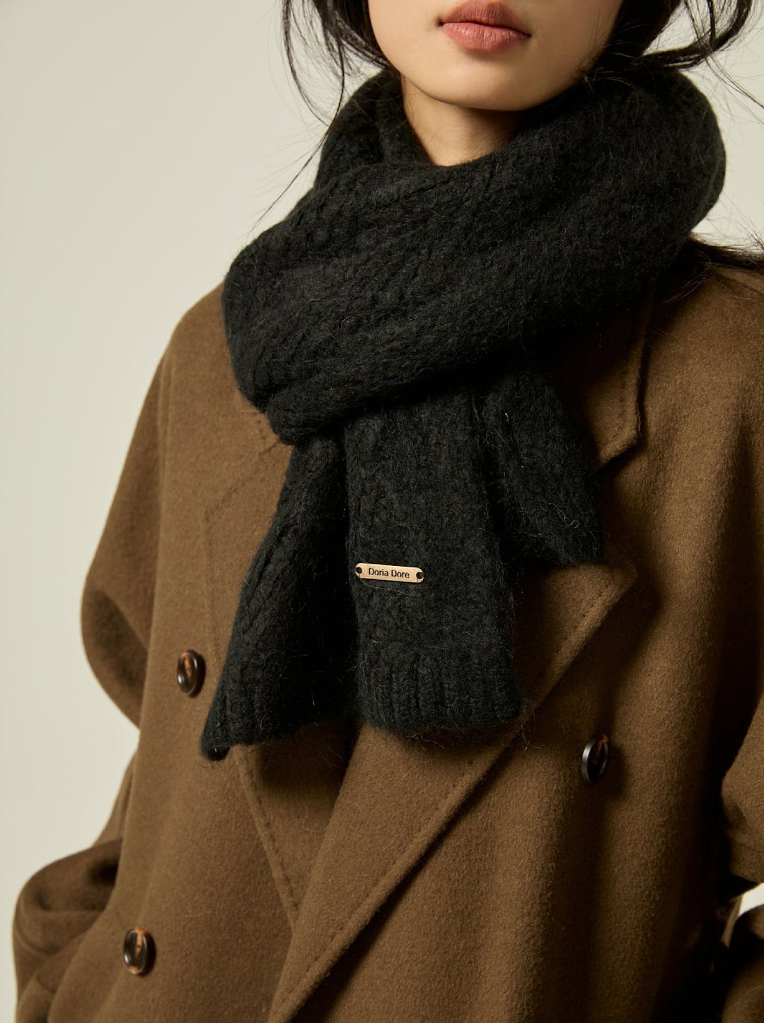 Thick alpaca wool scarf for winter
