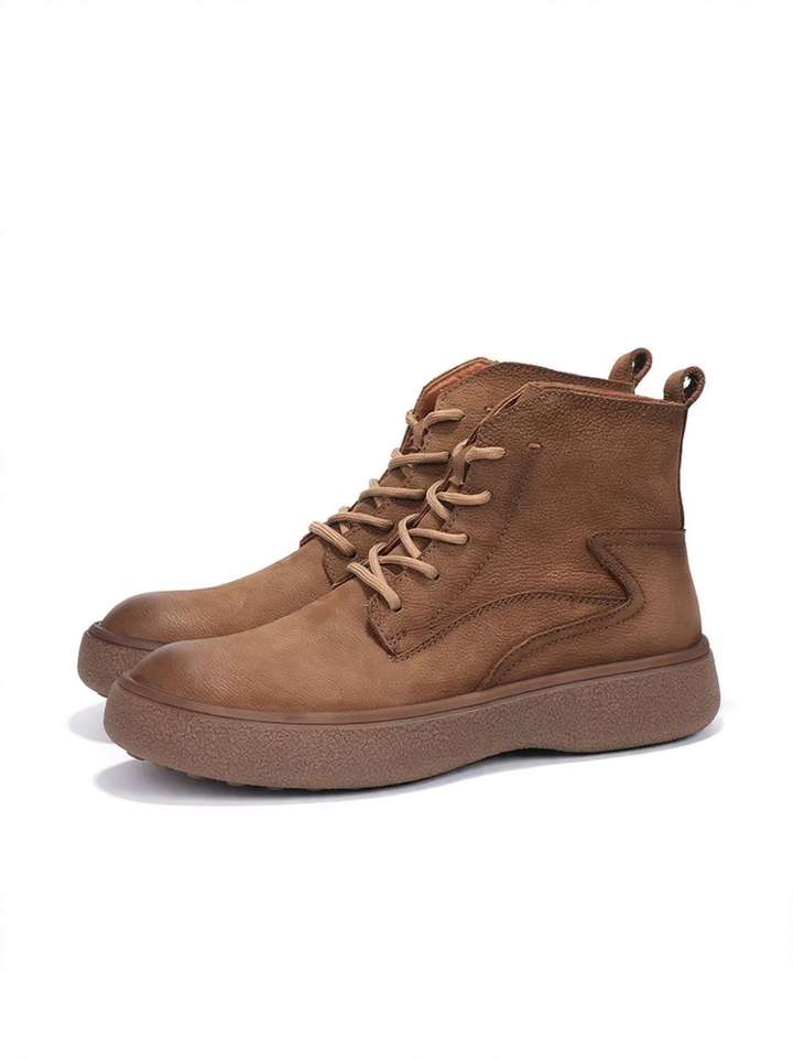 Men's leather boots, lined, classic