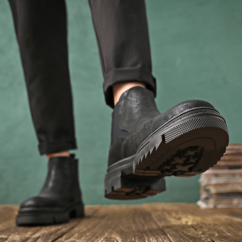Brogue Chelsea boots for men, S51-L