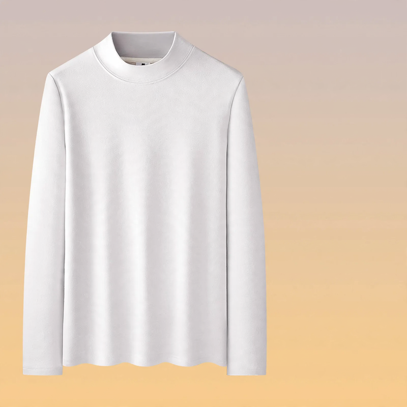 Men's long-sleeve shirt, padded, with stand-up collar