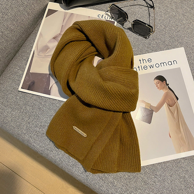 Cashmere wool scarf, knitted, 160x30cm