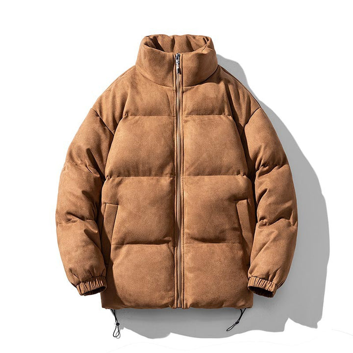 Padded men's winter jacket in suede look