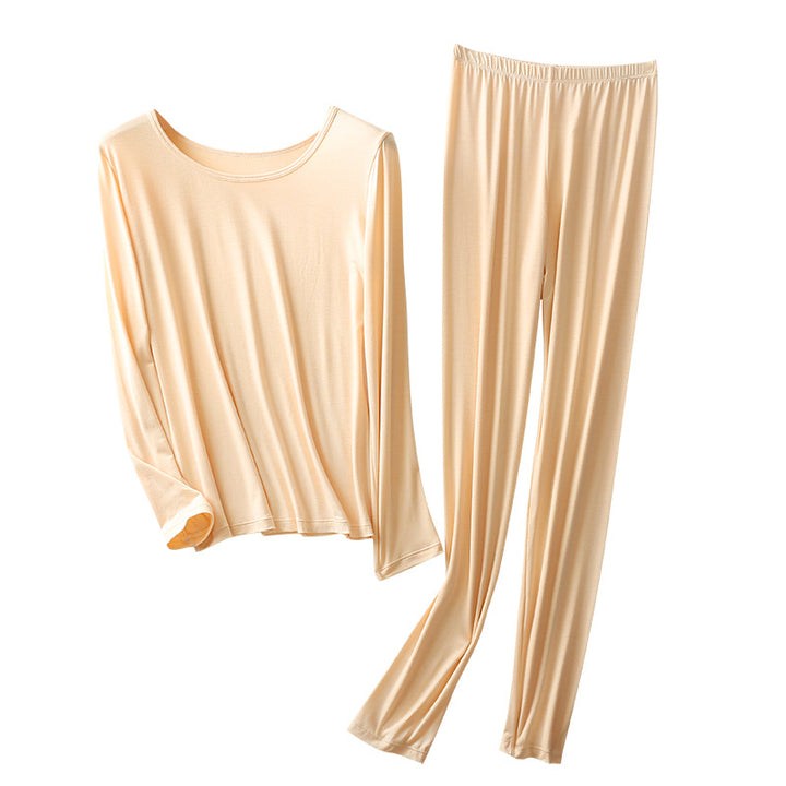 Women's Thermal Underwear Set, Round Neck, Body Close