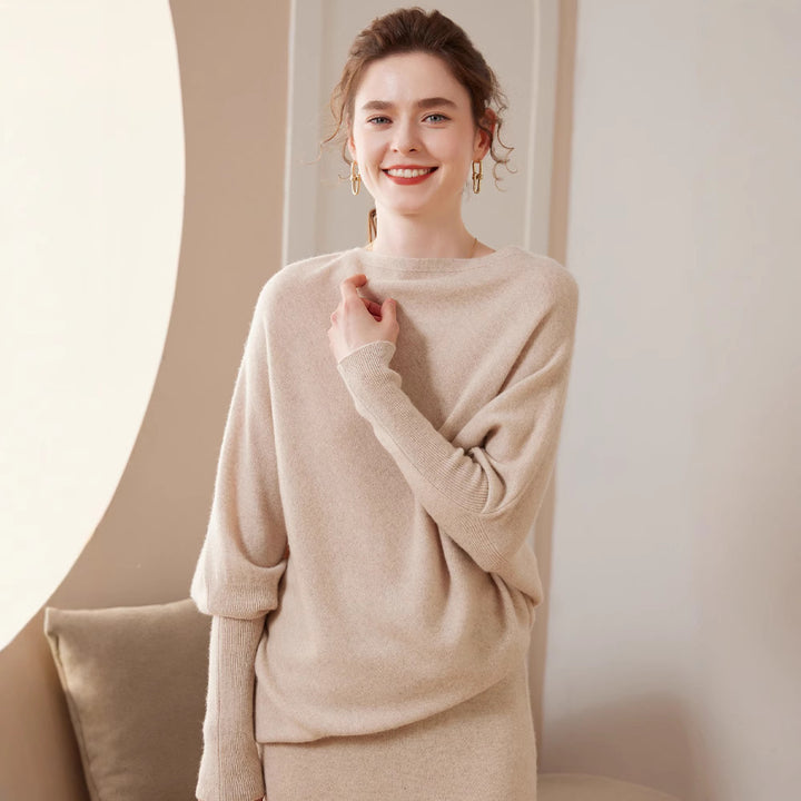 Women’s Cashmere Knit Sweater, loose and elegant
