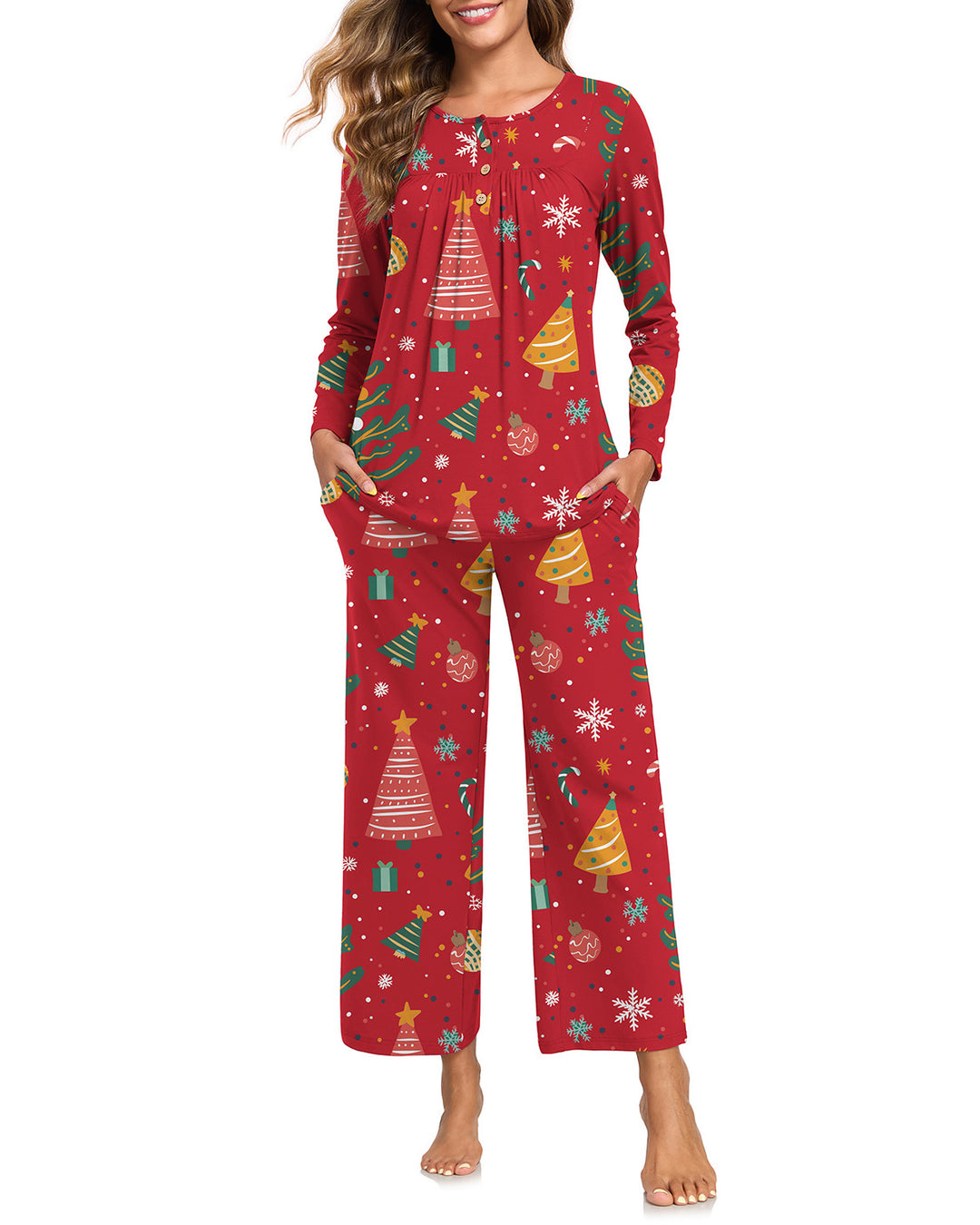 Ladies' Pajama Set, 2-piece, with Pockets