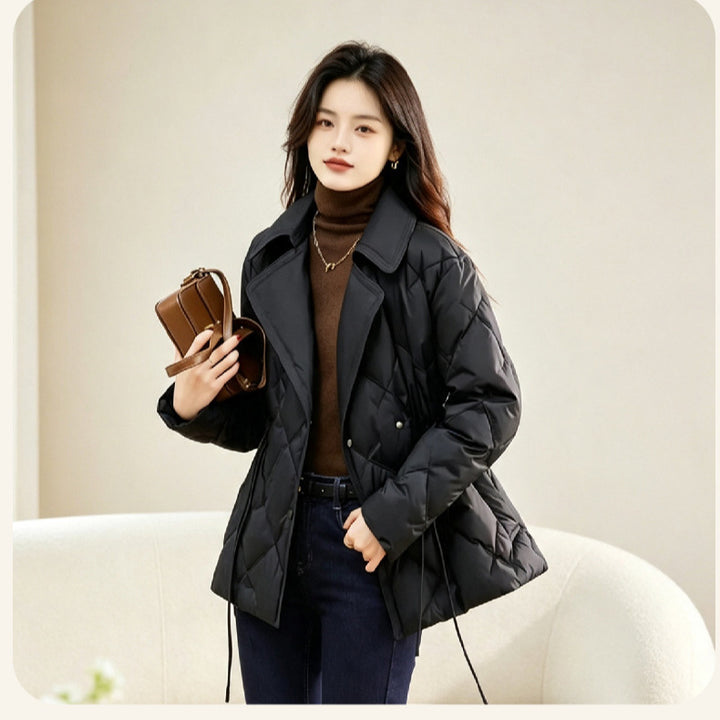 Short women's down jacket in elegant style