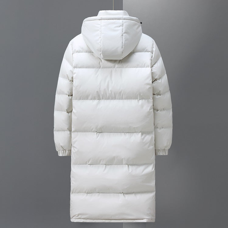 Long men's down coat, windproof, knee-length