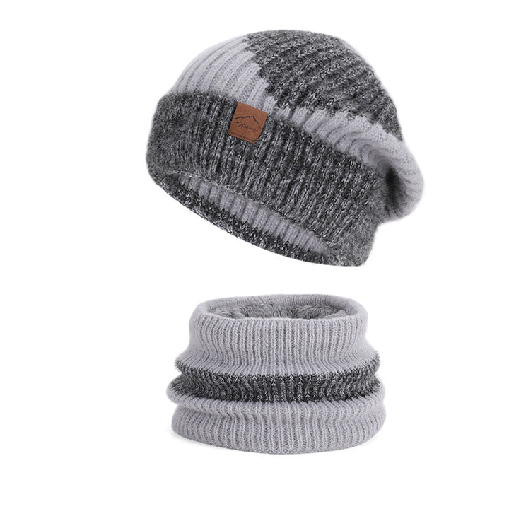 Two-piece set: knitted hat with ear protection and scarf