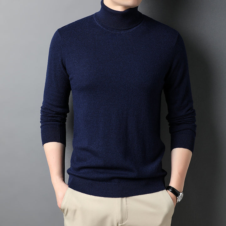 Men's cashmere pullover, turtleneck, fitted cut