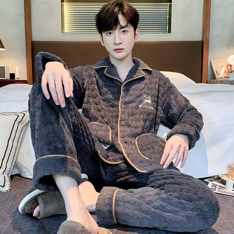 Warmer Herren-Pyjama aus Flanell für den Winter