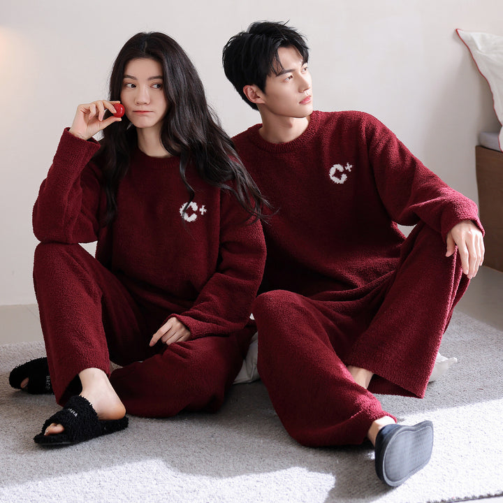 Padded couple's pajama set, warm and soft