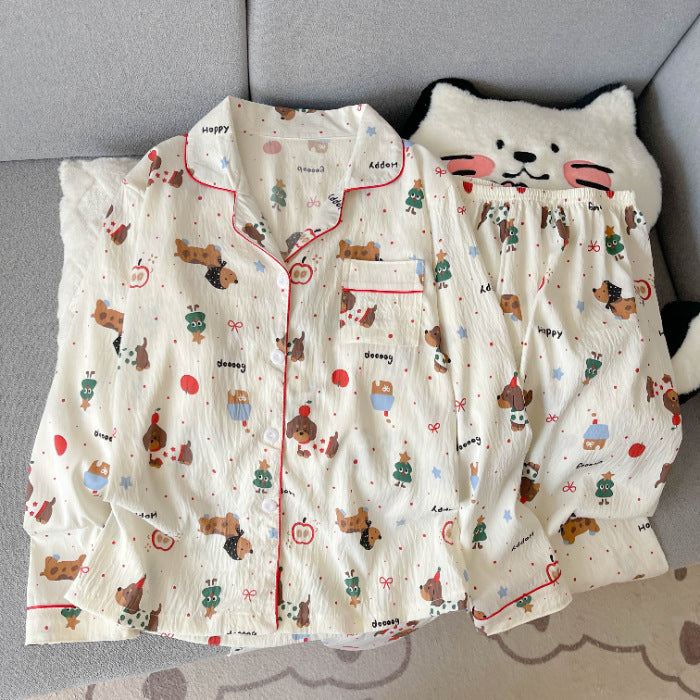 Women's Pajama Set made of cotton blend, long sleeve