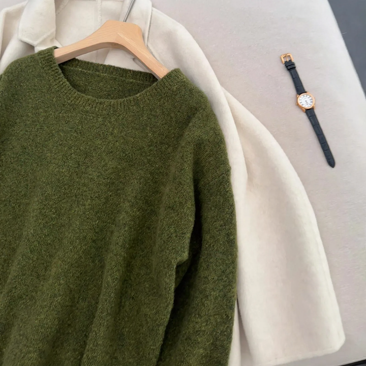 Vintage knit sweater in avocado green
