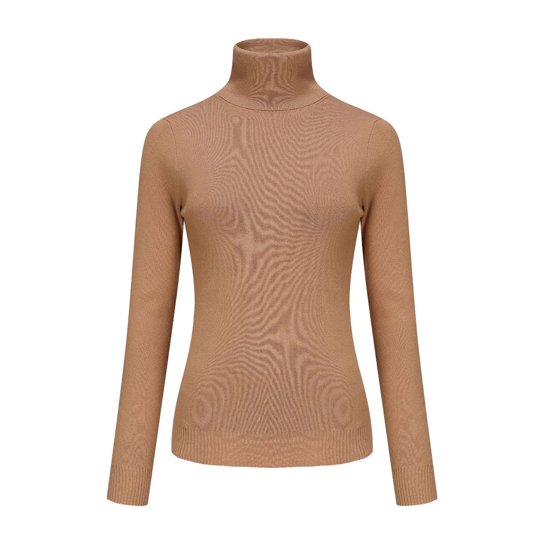 Women's turtleneck sweater, knitted, solid color