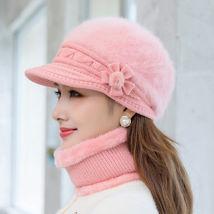 Knit hat and scarf set, warm