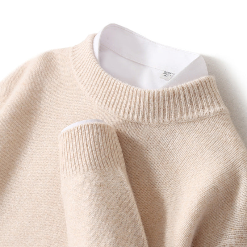 Men's wool sweater, stand-up collar, business style