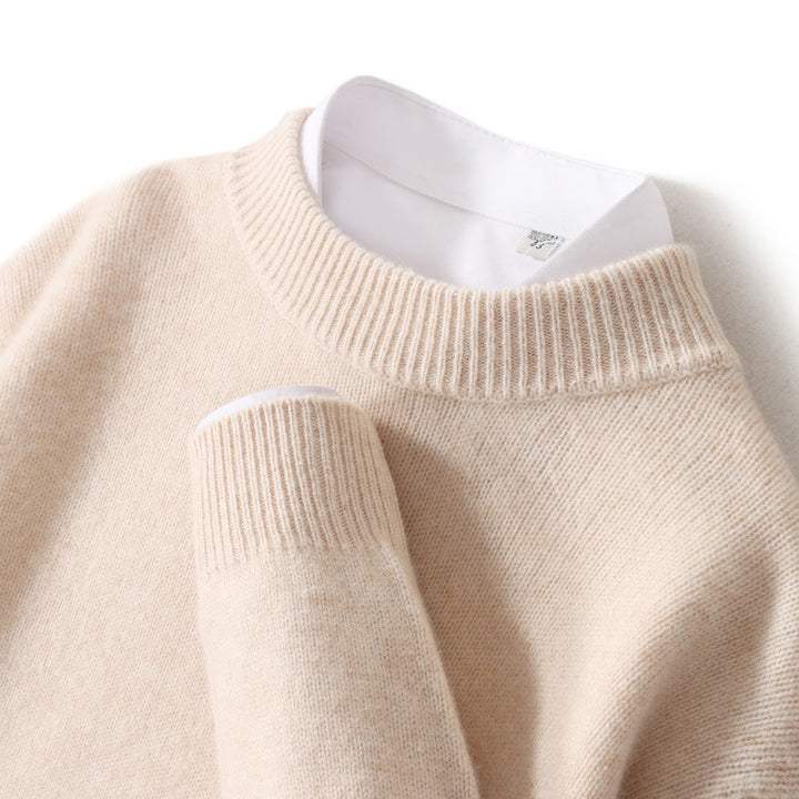 Men's wool sweater, stand-up collar, business style