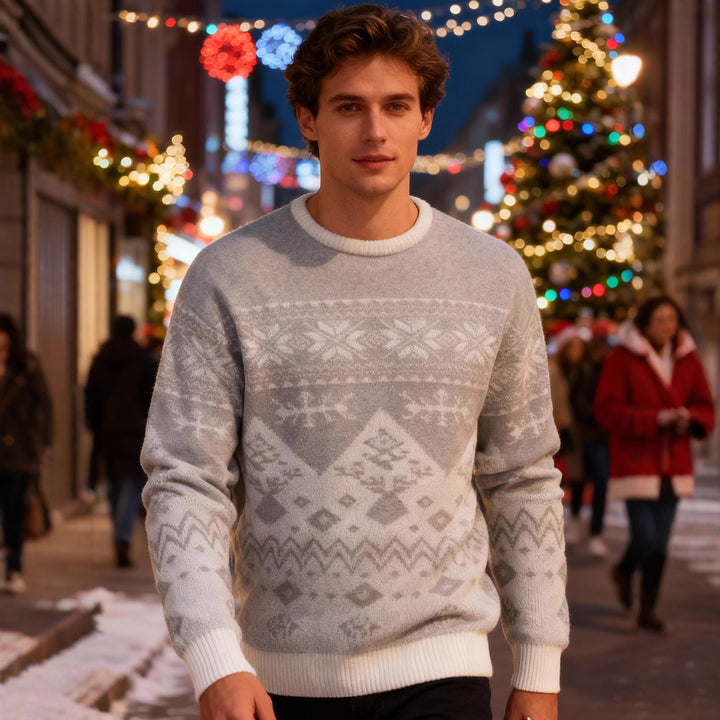 Jacquard knit pullover for couples