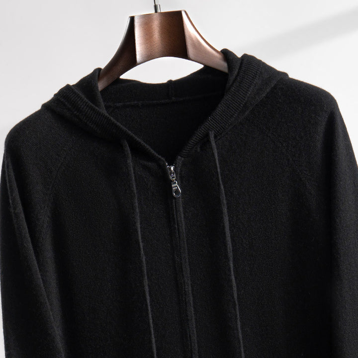 Men's Cashmere Cardigan with Hood