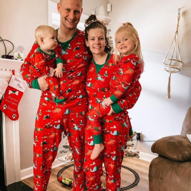 Family Pajama Set, Christmas Motif, Long Sleeve