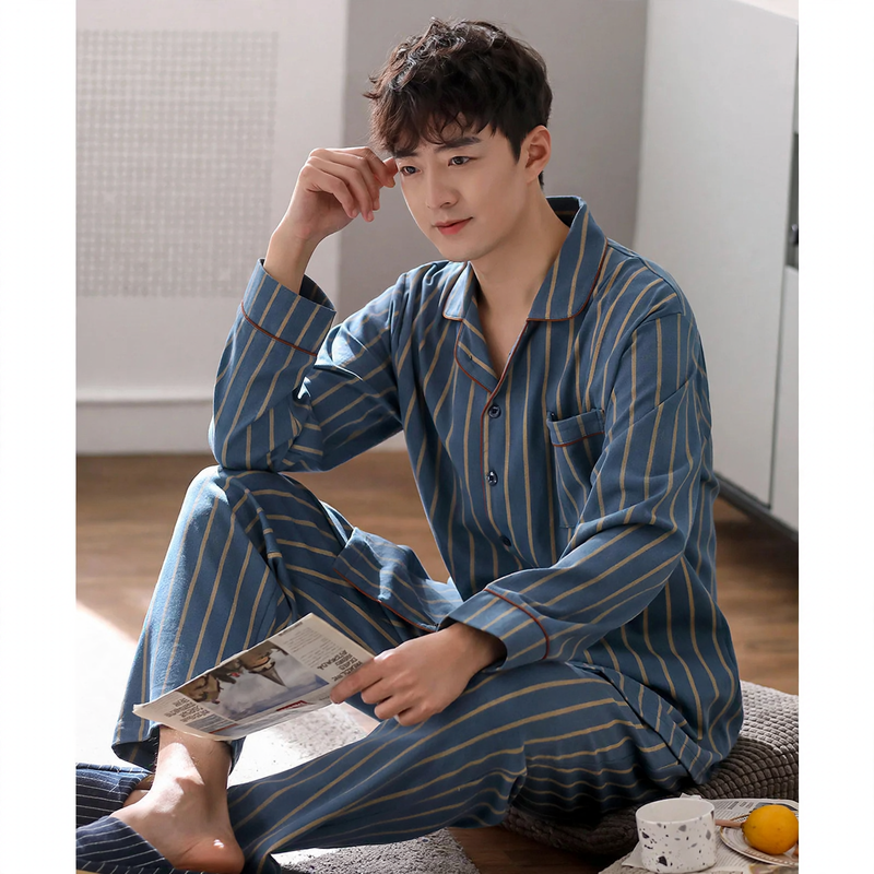 Men's Pajama Set made of pure cotton, lightweight