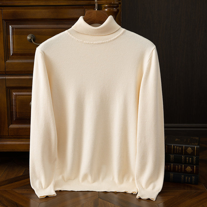 Men's sweater, turtleneck, solid color, casual