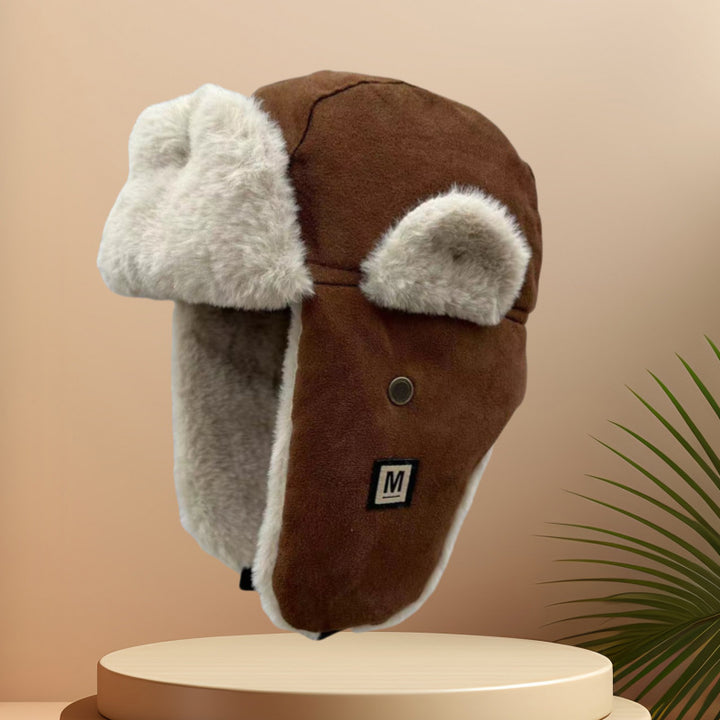 Plush set with hat, scarf, and gloves, ladies, winter