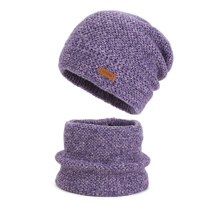 Women's knitted hat and scarf set, lined, winter