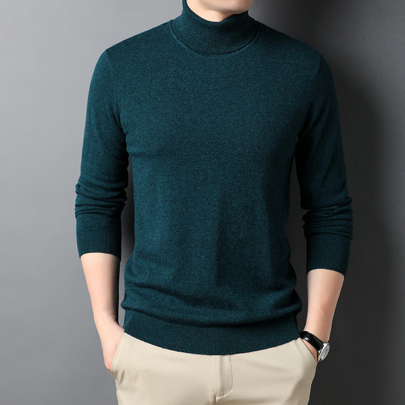 Men's cashmere pullover, turtleneck, fitted cut