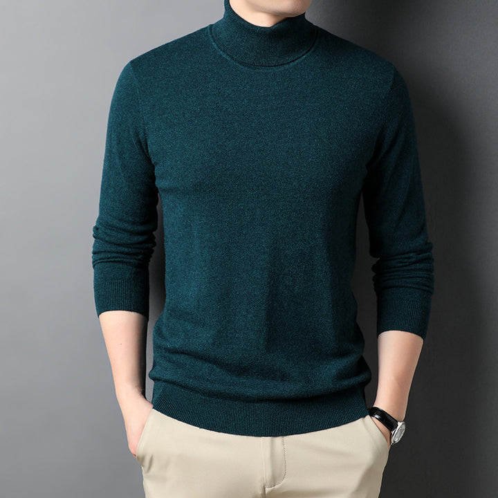 Men's cashmere pullover, turtleneck, fitted cut