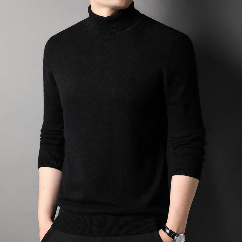 Men's Wool Sweater, Turtleneck, Classic Design