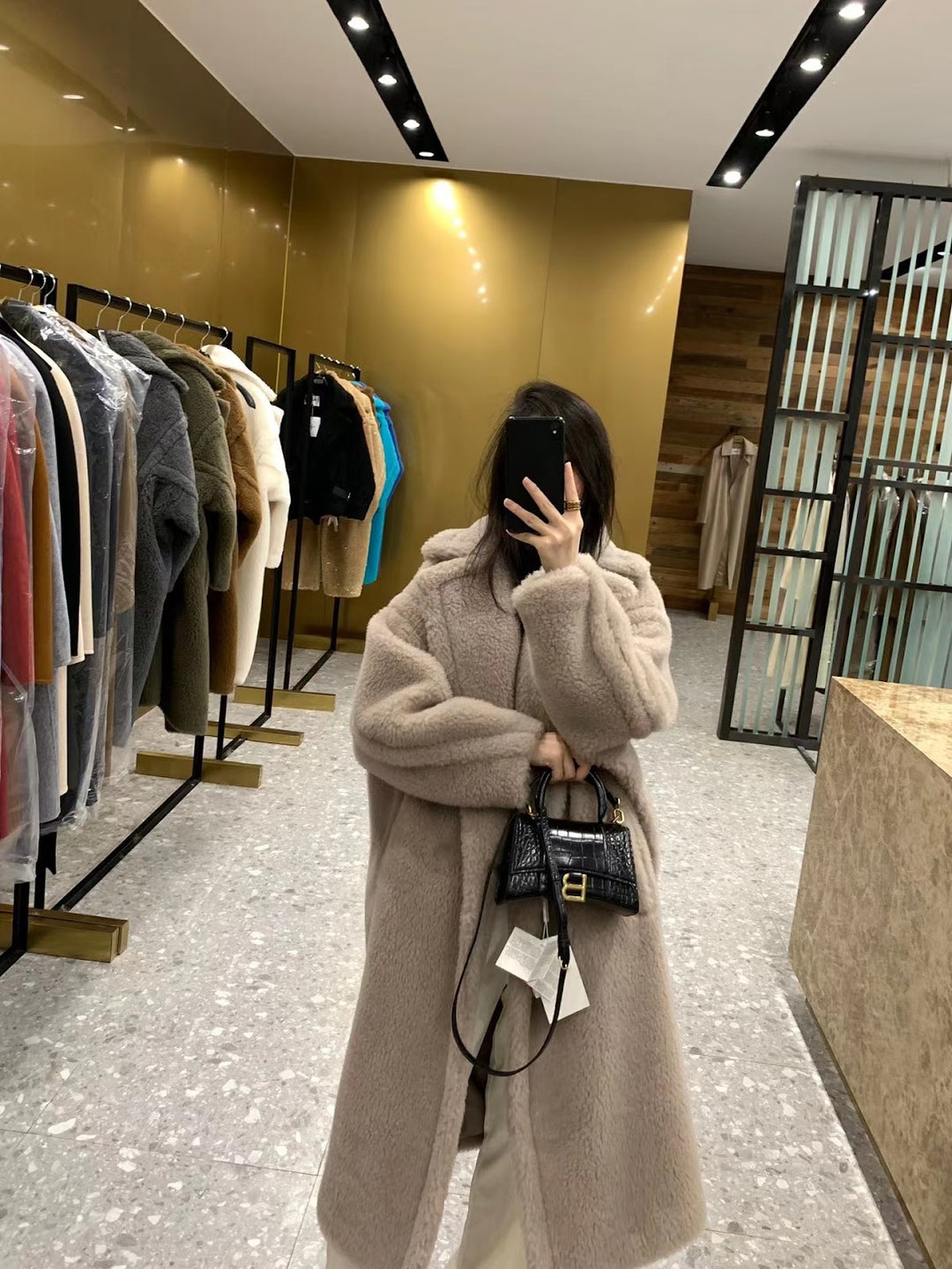 Teddy coat for women, long, different colors