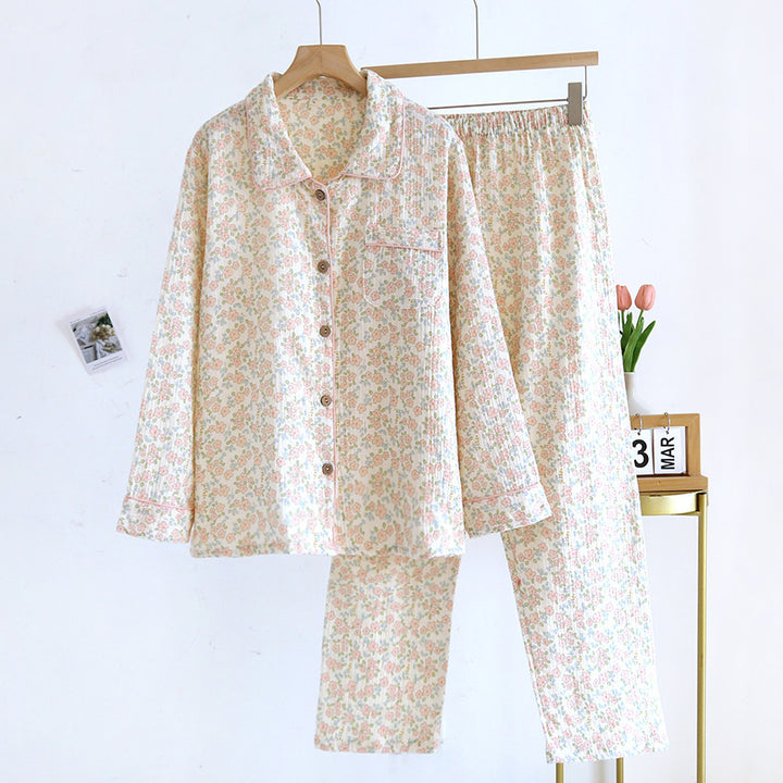 Women's pajamas, cotton muslin, long