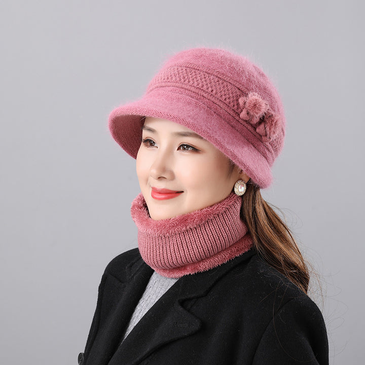 Women's Bell Hat and Scarf Set, warm, for Autumn and Winter