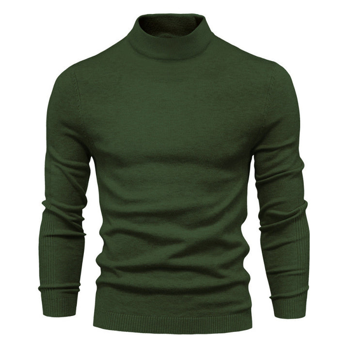 Men's turtleneck sweater, knitted, solid color