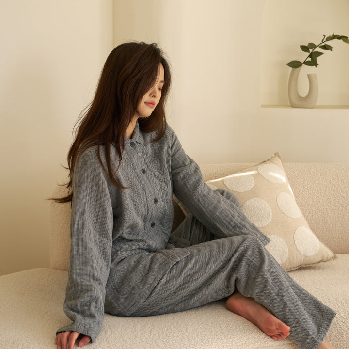 Unisex-house suit, 4-layer cotton gauze, soft