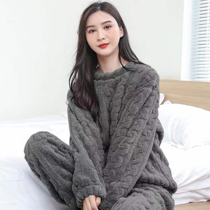 Women's house suit, coral fleece, lined, long-sleeved
