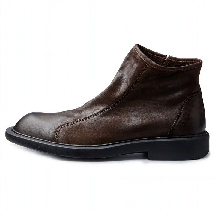 Men's Chelsea boots made of cowhide leather, flat heel